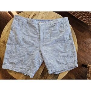 L.L Bean Favorite Fit Women Seersucker Patchwork Bermuda Shorts Size 20W